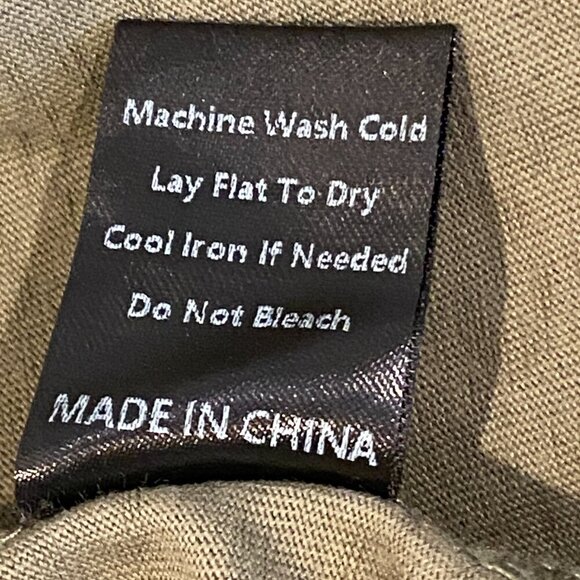 POL V-Neck Long Sleeve Exposed Seam Waffle Knit Mixed Media Top M Khaki #141V - Picture 8 of 8